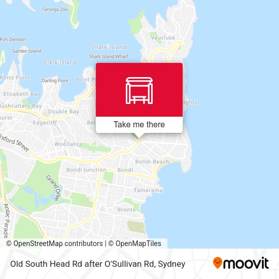Old South Head Rd after O'Sullivan Rd map