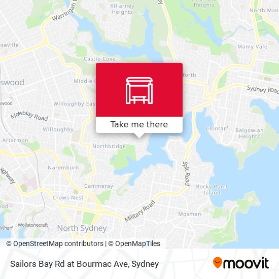 Sailors Bay Rd at Bourmac Ave map