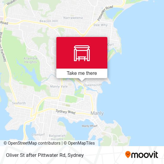 Oliver St after Pittwater Rd map
