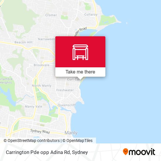 Carrington Pde opp Adina Rd map
