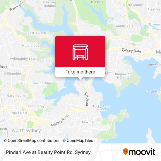 Pindari Ave at Beauty Point Rd map