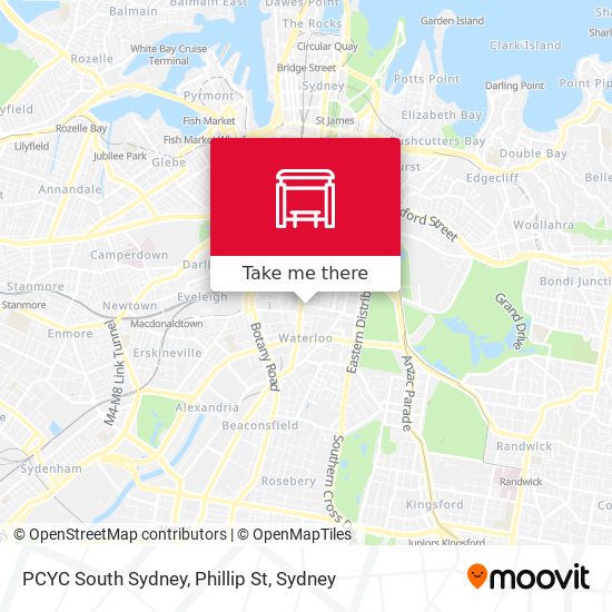 Mapa PCYC South Sydney, Phillip St