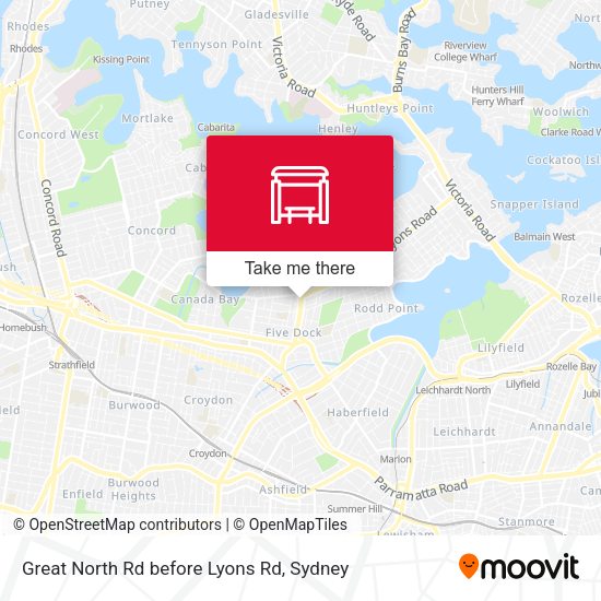 Great North Rd before Lyons Rd map