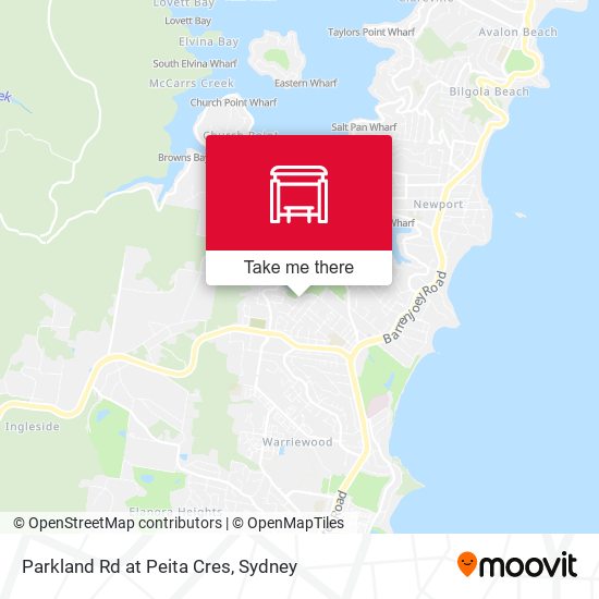 Parkland Rd at Peita Cres map