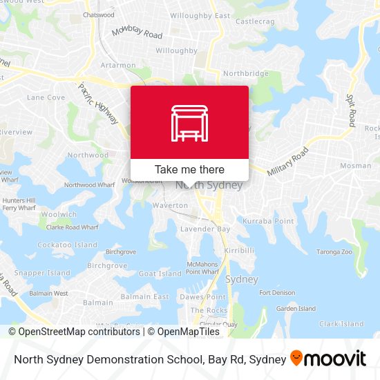 North Sydney Demonstration School, Bay Rd map