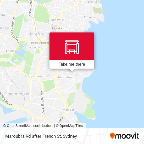 Maroubra Rd after French St map
