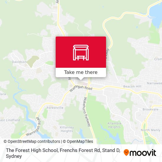 Mapa The Forest High School, Frenchs Forest Rd, Stand D