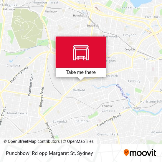 Punchbowl Rd opp Margaret St map