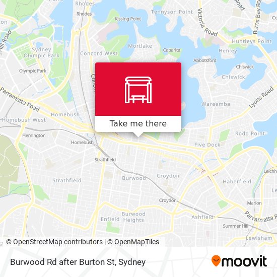 Burwood Rd after Burton St map