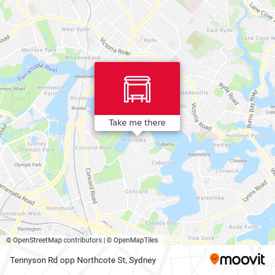 Tennyson Rd opp Northcote St map