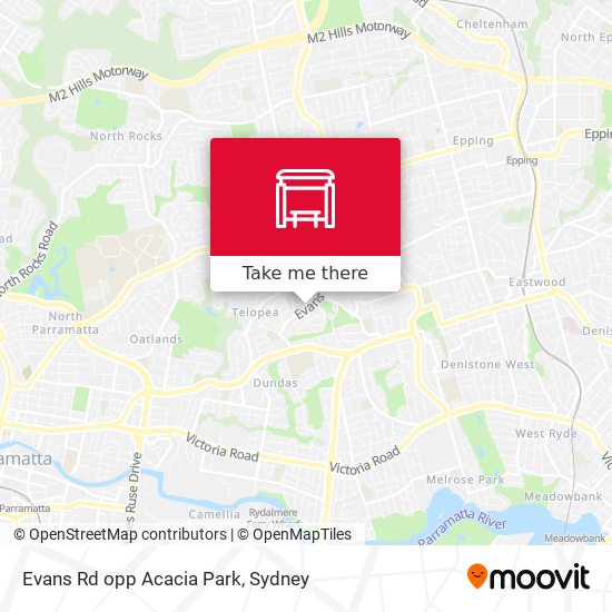 Evans Rd opp Acacia Park map