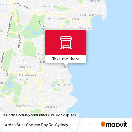 Arden St at Coogee Bay Rd map