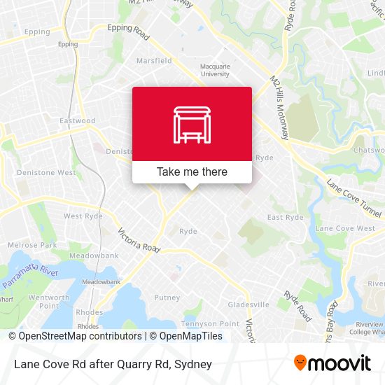 Lane Cove Rd after Quarry Rd map