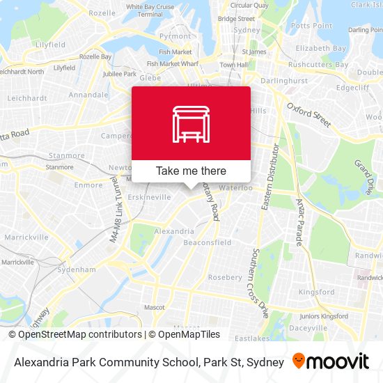 Alexandria Park Community School, Park St map