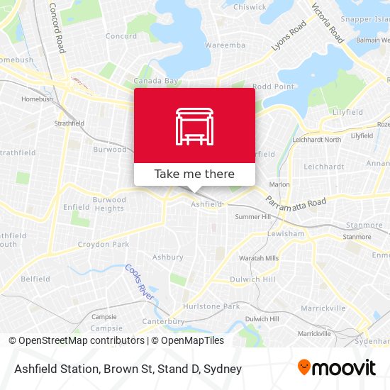 Ashfield Station, Brown St, Stand D map