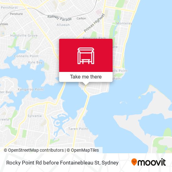 Rocky Point Rd before Fontainebleau St map