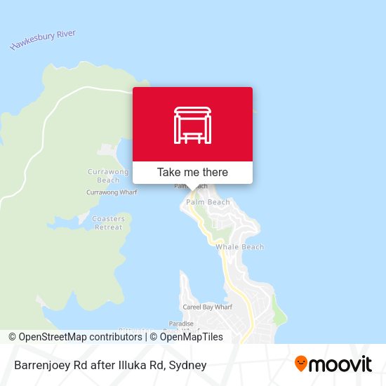 Barrenjoey Rd after Illuka Rd map
