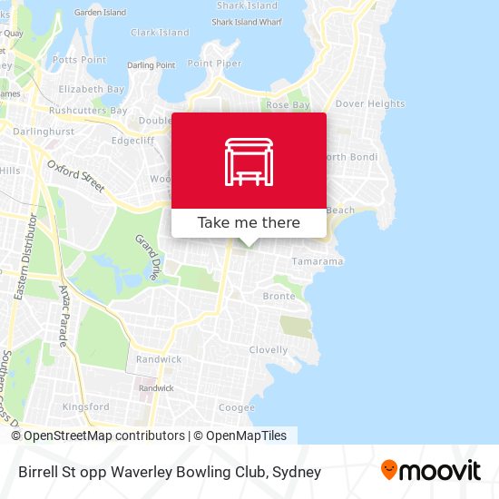 Birrell St opp Waverley Bowling Club map
