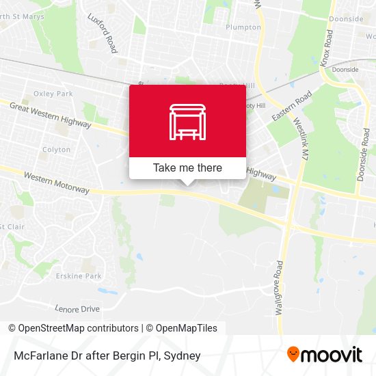 McFarlane Dr after Bergin Pl map