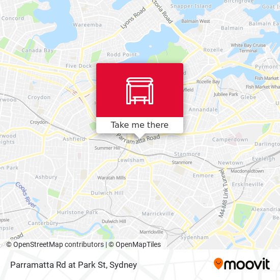 Parramatta Rd at Park St map