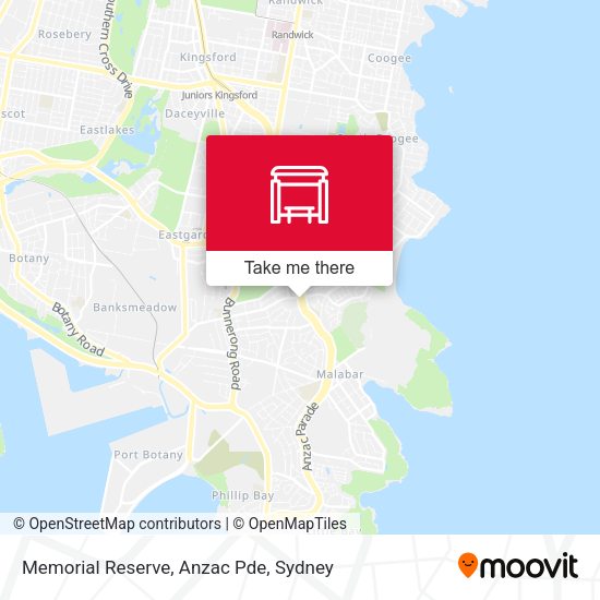 Memorial Reserve, Anzac Pde map