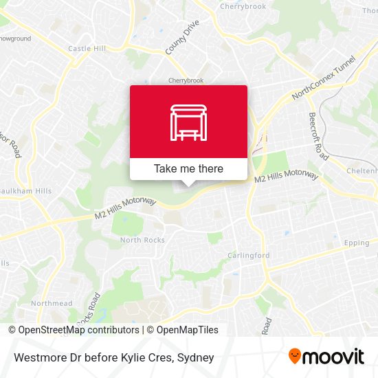 Westmore Dr before Kylie Cres map
