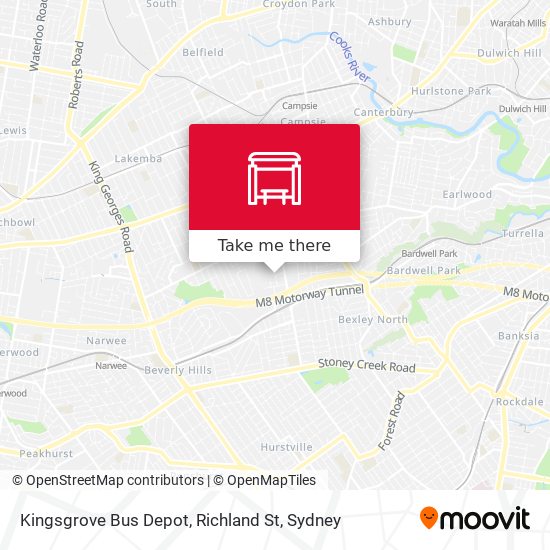Kingsgrove Bus Depot, Richland St map