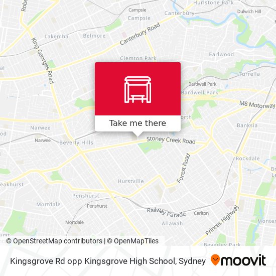 Kingsgrove Rd opp Kingsgrove High School map