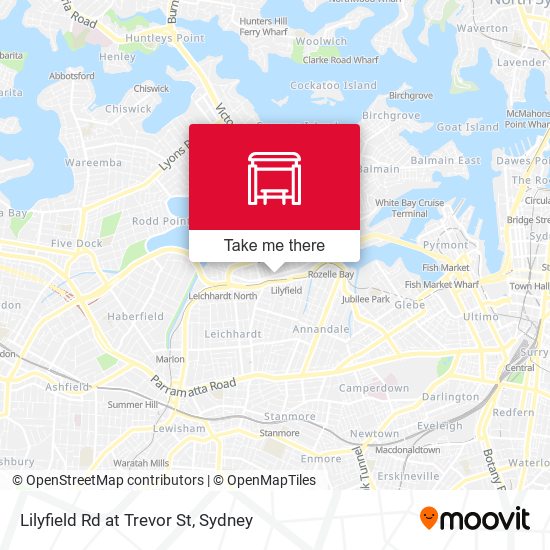 Lilyfield Rd at Trevor St map