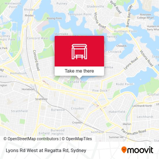 Lyons Rd West at Regatta Rd map