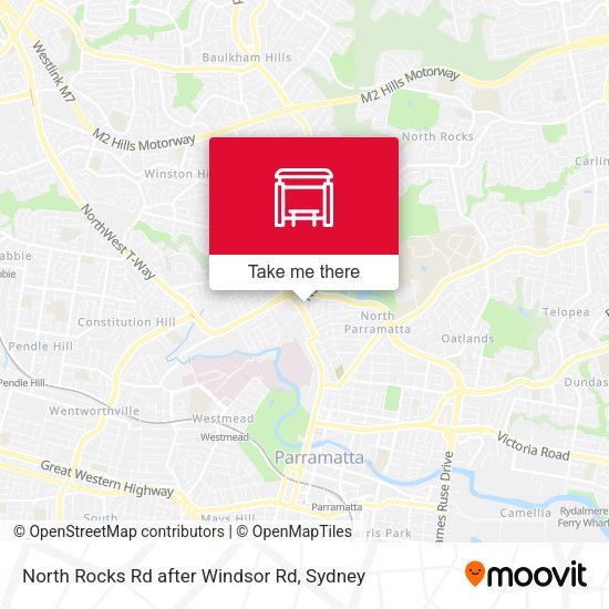 North Rocks Rd after Windsor Rd map