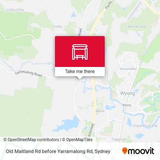 Old Maitland Rd before Yarramalong Rd map