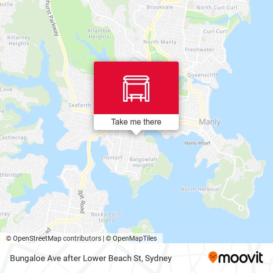 Bungaloe Ave after Lower Beach St map