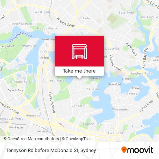 Mapa Tennyson Rd before McDonald St