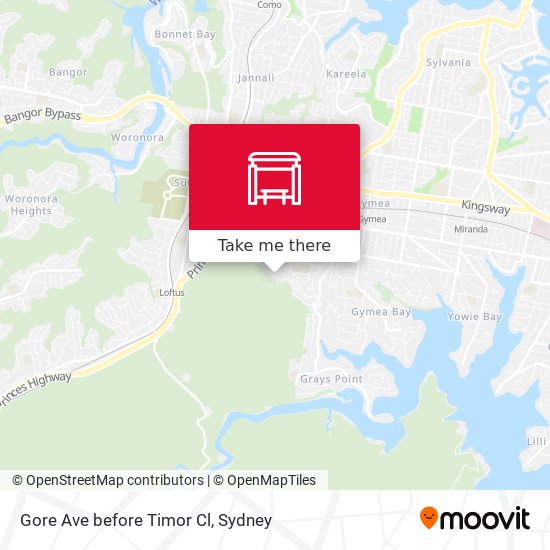Gore Ave before Timor Cl map