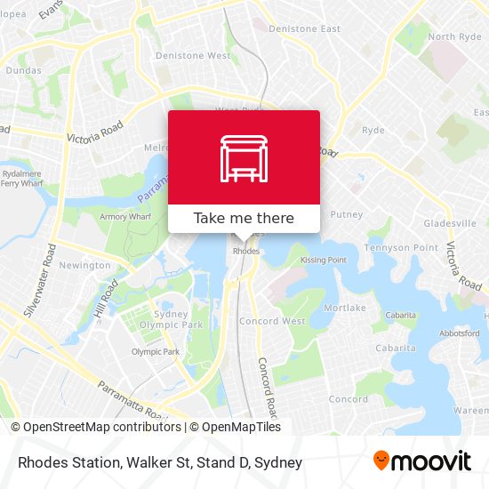 Rhodes Station, Walker St, Stand D map