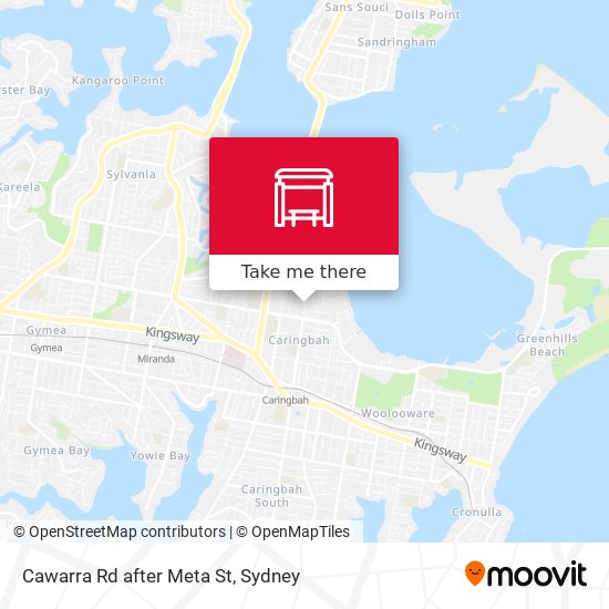 Cawarra Rd after Meta St map