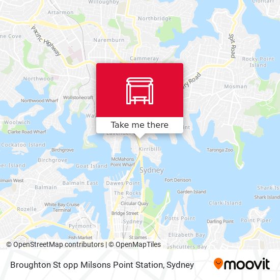 Broughton St opp Milsons Point Station map