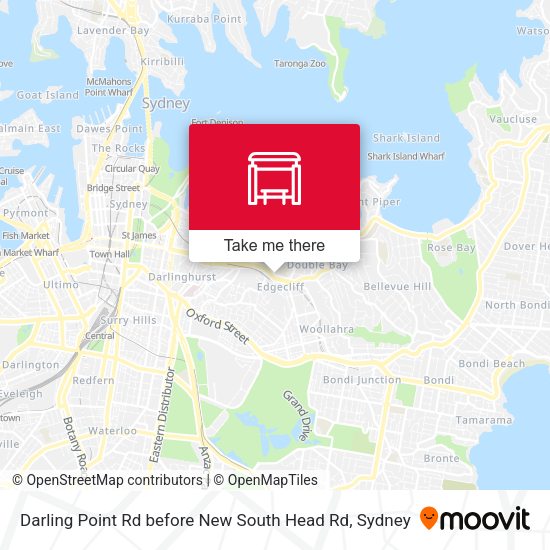 Darling Point Rd before New South Head Rd map