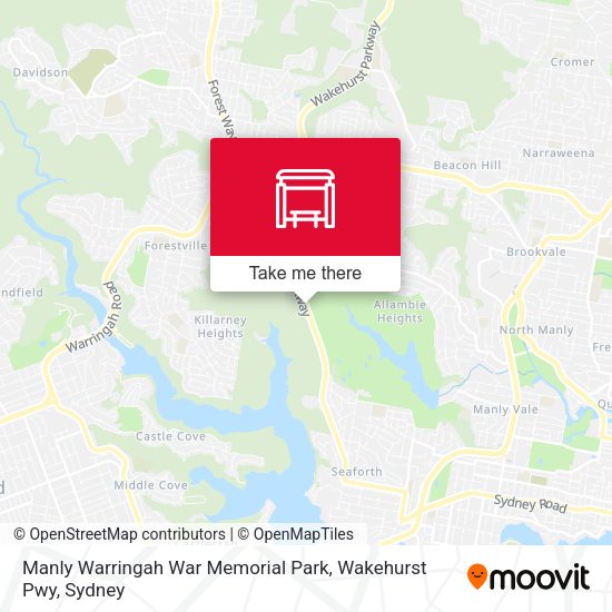 Manly Warringah War Memorial Park, Wakehurst Pwy map