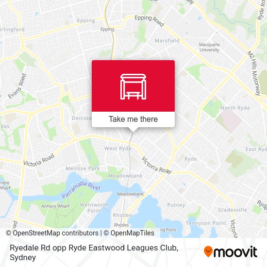 Ryedale Rd opp Ryde Eastwood Leagues Club map