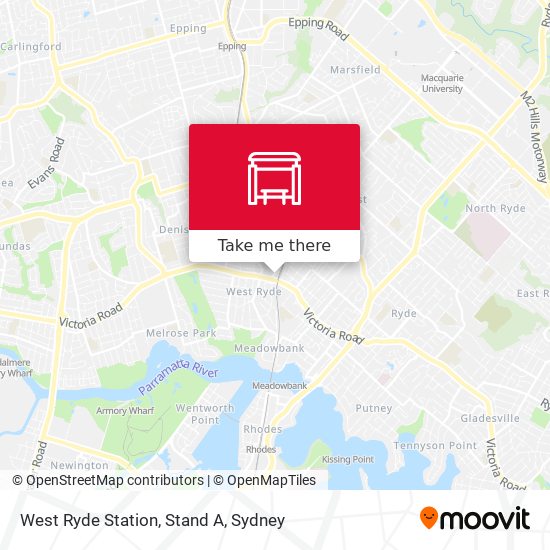 Mapa West Ryde Station, Stand A