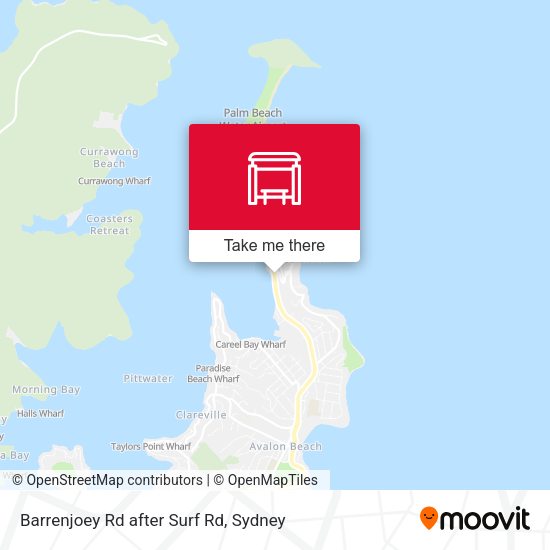 Barrenjoey Rd after Surf Rd map