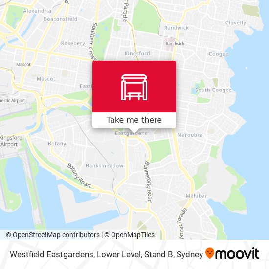 Westfield Eastgardens, Lower Level, Stand B map