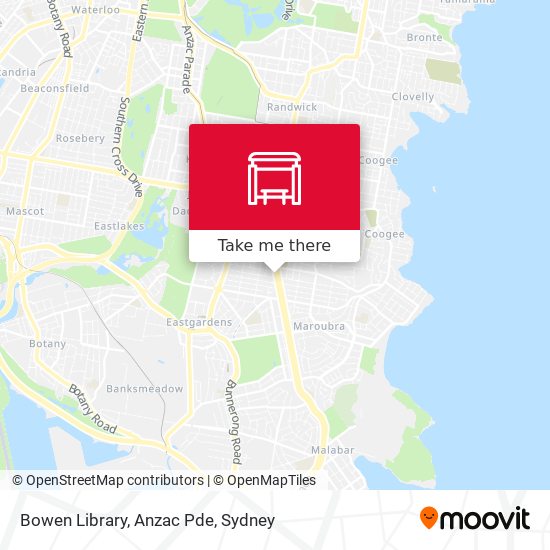 Bowen Library, Anzac Pde map