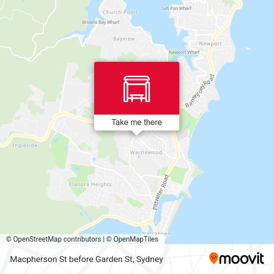 Macpherson St before Garden St map