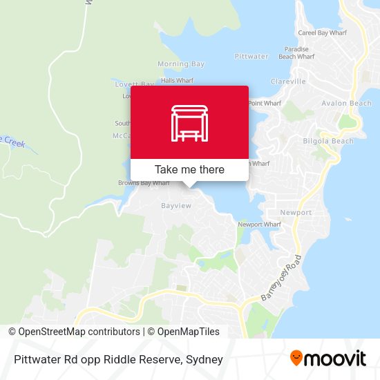 Pittwater Rd opp Riddle Reserve map