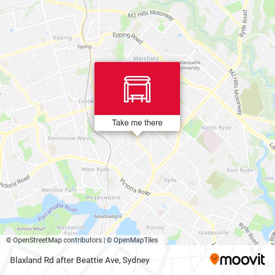 Blaxland Rd after Beattie Ave map