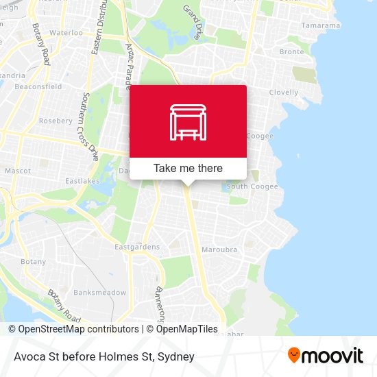 Avoca St before Holmes St map