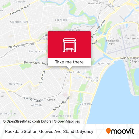 Rockdale Station, Geeves Ave, Stand D map